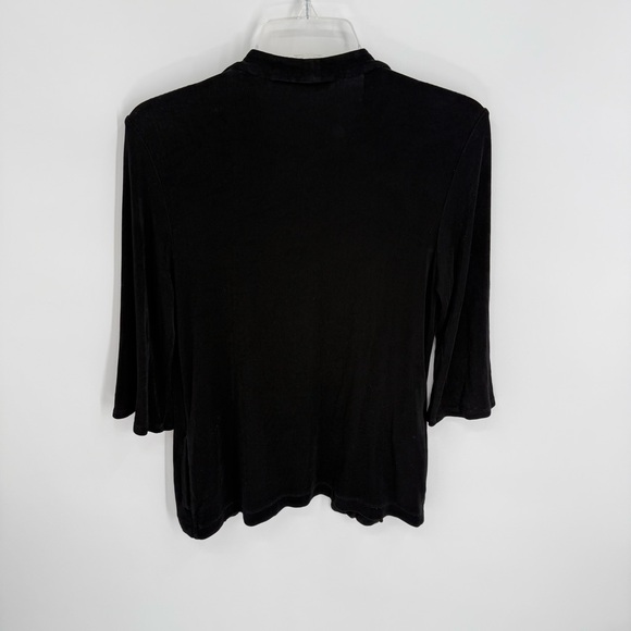 Chicos Travelers Open Front Cardigan Sweater Lightweight Black Size 0 (S) - Picture 7 of 8